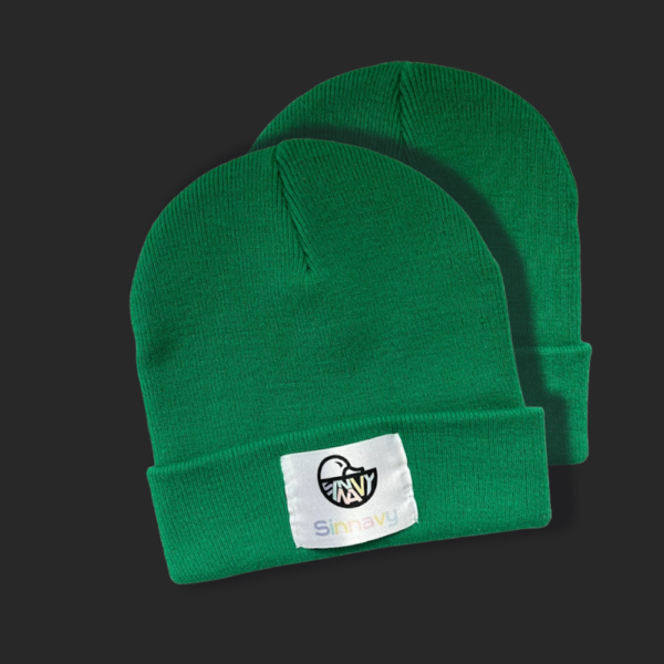 Bonnet à revers vert