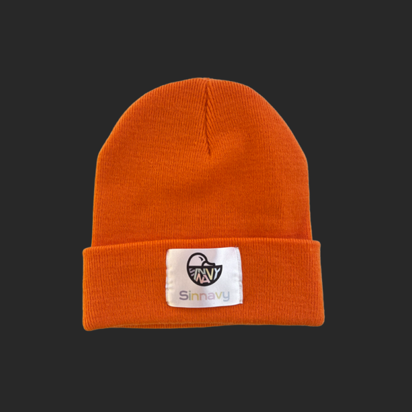 Bonnet à revers orange