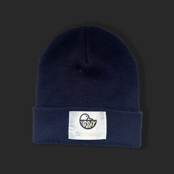 Bonnet à revers bleu marine