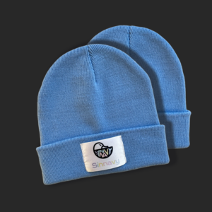 Bonnet à revers bleu ciel