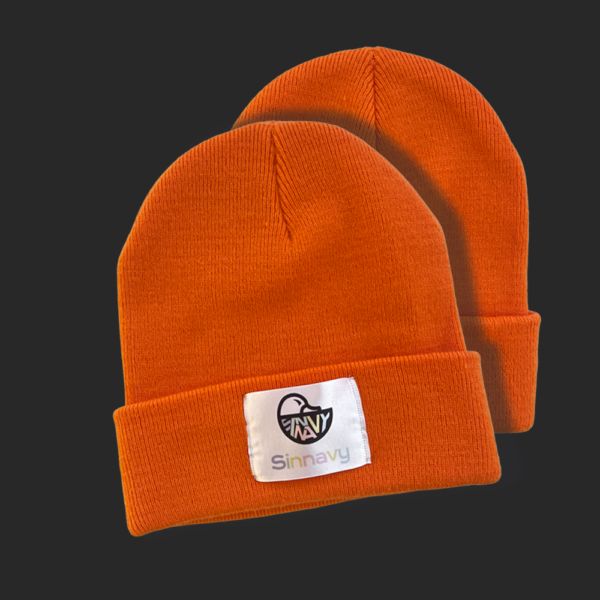 Bonnet à revers orange