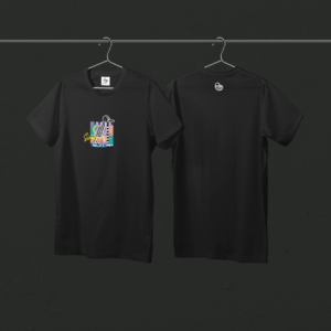 Tee-shirt noir canard cool coloré (grand modèle)