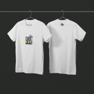 Tee-shirt blanc canard cool coloré (grand modèle)