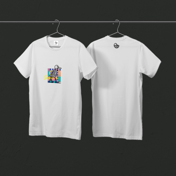 Tee-shirt blanc canard cool coloré (grand modèle)