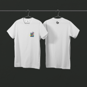 Tee-shirt blanc canard cool coloré (petit modèle)