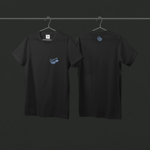 Tee-shirt noir Skate Bleu