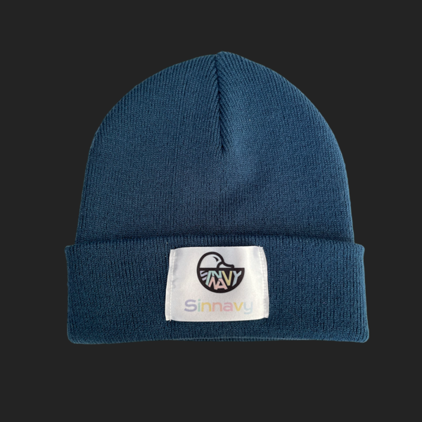 Bonnet à revers bleu pétrole
