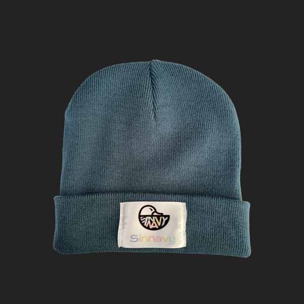 Bonnet à revers bleu vintage