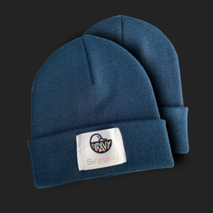 Bonnet à revers bleu pétrole