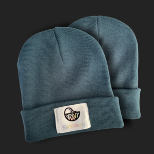 Bonnet à revers bleu vintage