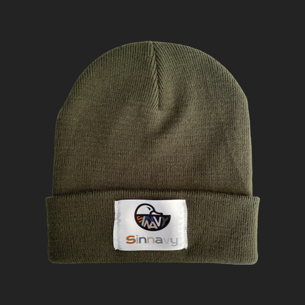 Bonnet à revers vert kaki